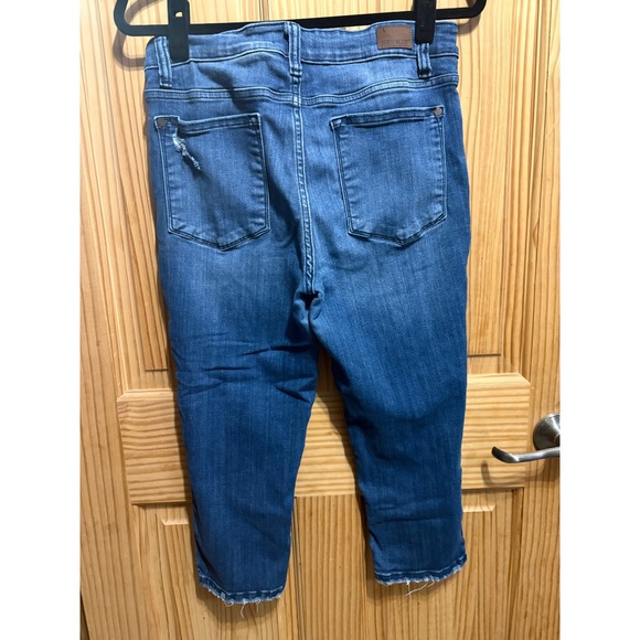 Judy Blue Skinny Fit Capris Distressed Ripped Blue Jeans Women Size 11 30 - Picture 5 of 6